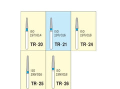 Mani Taper Round End (TR) Series Short Shank Diamond Burs