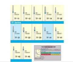 Mani Taper Fissure (TF) Series Short Shank Diamond Burs