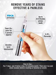 Teeth Whitening Gel Pen | Portable Teeth Whitening Solution | Fast Results with 5.8% Peroxide Formula | Perfect for Dental Professionals