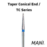 Mani Taper Conical End (TC) Series Super Short Shank Diamond Burs