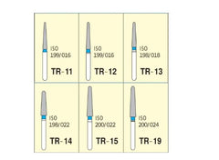 Mani Taper Round End (TR) Series Short Shank Diamond Burs