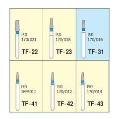 Mani Taper Fissure (TF) Series Regular Shank Diamond Burs