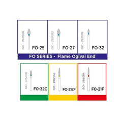 Mani Flame Ogival (FO) Series Regular Shank Diamond Burs