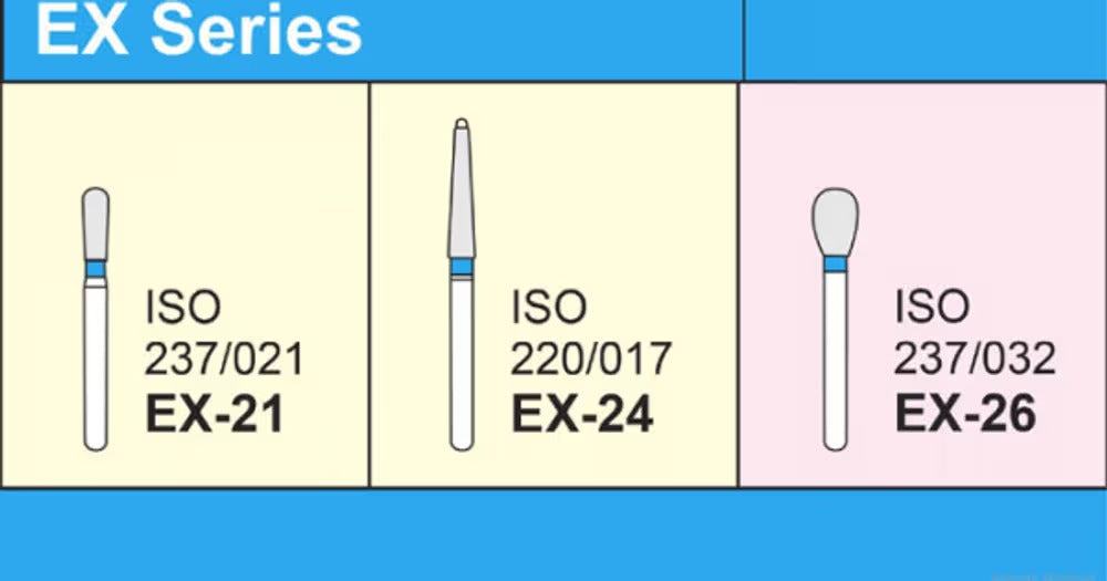 Mani Extra Shape (EX) (Special) Series Regular Shank Diamond Burs