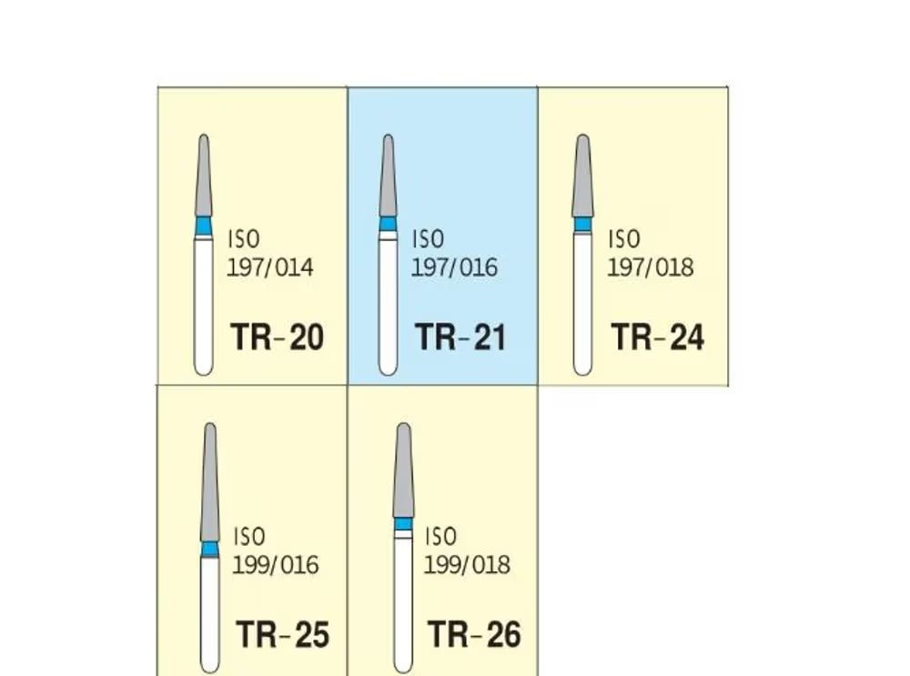 Mani Taper Round End (TR) Series Short Shank Diamond Burs