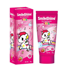SmiloShine Unicorn Gel Toothpaste for Kids - Bubblegum Flavor and Strawberry ll Kids Toothpaste ll Bubblegum ll Strawberry ll 160 Gram ll Pack of 2 ll Bule and Pink (Bubblegum 1 +Strawberry 1)