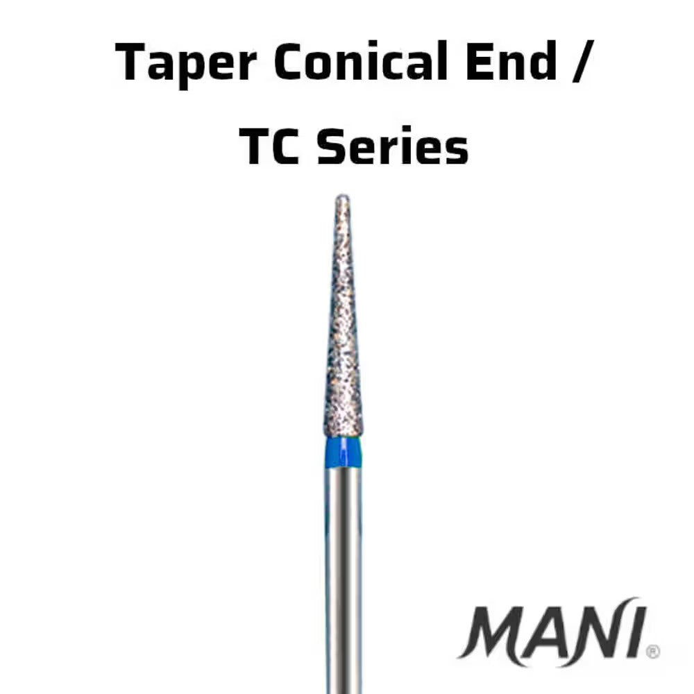 Mani Taper Conical End (TC) Series Regular Shank Diamond Burs