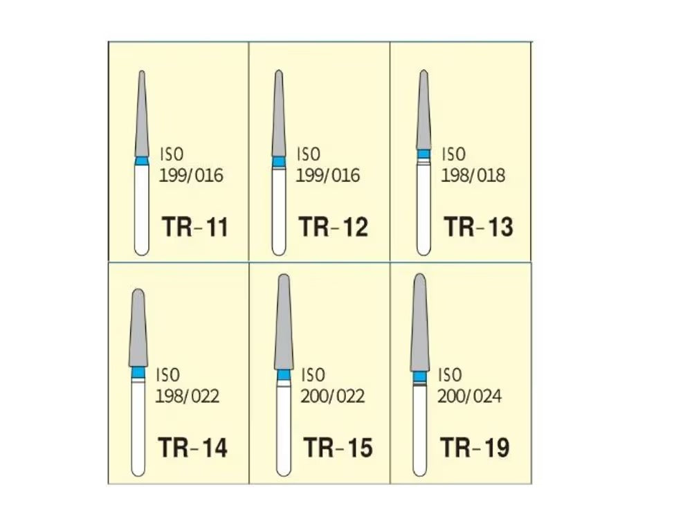 Mani Taper Round End (TR) Series Short Shank Diamond Burs