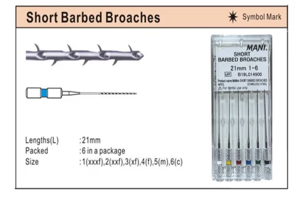 Mani Stainless Steel Barbed Broaches